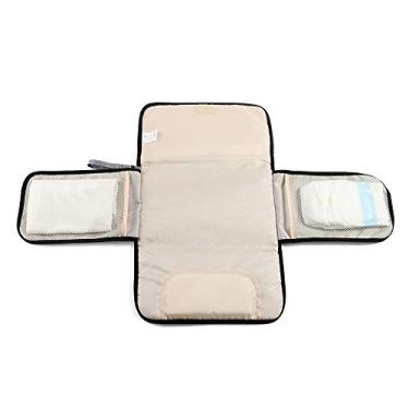 Imagem de Decdeal Trocador portátil de fraldas, trocador de fraldas dobrável para recém-nascidos, bolsa de fraldas à prova d'água, 3 camadas, vários bolsos, tapete de viagem para bebês