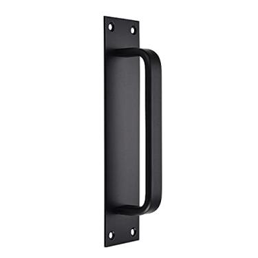 Imagem de Puxador da porta de correr Puxador da porta da sanita anti-fogo Placa de puxar em liga de alumínio Porta corta-fogo Porta de segurança Puxador da casa de banho sem desvanecimento, preto