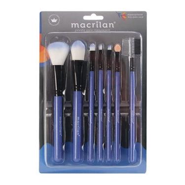 Imagem de Kit Kp5-9A com 7 Pincéis Para Maquiagem - Azul, Macrilan