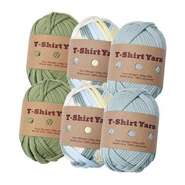 Imagem de rockible 6 peças de fio de tricô fio de espaguete para camiseta fio de tapete para tapetes, Conjunto C