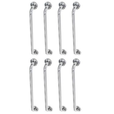 Imagem de Alça  Barra de Apoio 60cm Inox Kit 8 Unidades Banheiro Suporte Idoso Deficiente Cadeirante Acessibilidade Segurança Corrimao Escada
