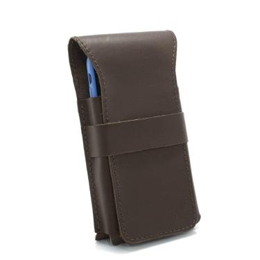 Imagem de Capa Bainha Protetor Para Celular Smartphone Couro Portatil Resistente Passador Para Cinto