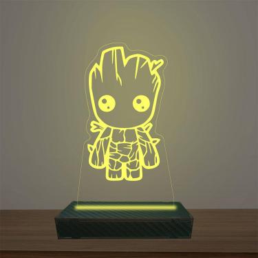 Imagem de Luminária Led 3d Baby Groot Abajur Luxo