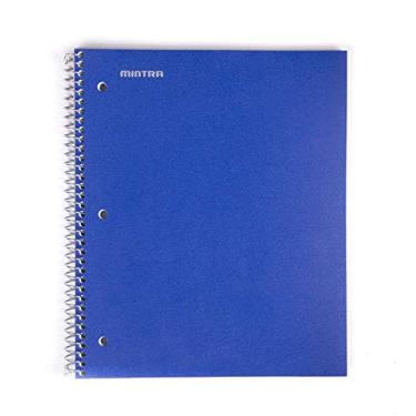 Imagem de Cadernos espirais duráveis da Mintra Office, 1 assunto - 100 folhas, bolso de poliéster, capa resistente à umidade, escola, escritório, negócios, profissional (azul, gráfico 1 x 10 unidades)