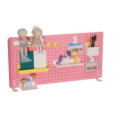 Imagem de Painel Porta-Ferramentas Kit de pegboard de metal, vertical ou montado na parede, 2 tipos de pegboard organizador de instalação, pegboard de mesa para sala de jogos de estudo (Color : Pink, Size : 4