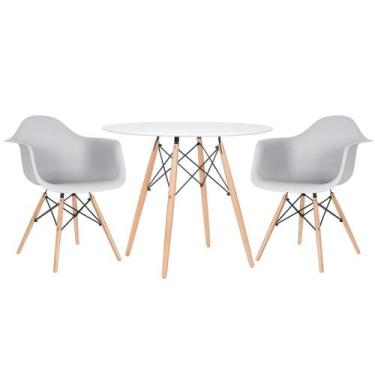 Imagem de Mesa Redonda Eames 90 Cm + 2 Cadeiras Eiffel Daw - Mobili