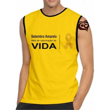 Imagem de Camiseta Regata Setembro Amarelo Masculina Vida - Alemark