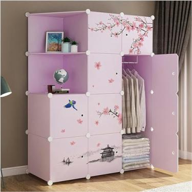 Imagem de Guarda-roupa portátil Guarda-roupa portátil Armários combinação Armário Armário modular Quarto Armário organizador de armazenamento ideal Cubo para roupas, livros (12 cubos) Armário de armazenamento