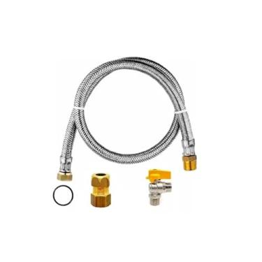 Imagem de Kit Instalação Gás Natural Mangueira 80cm P/Fogões Cooktop - Usicom - Prata