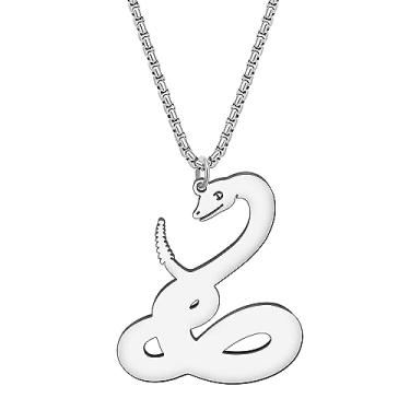 Imagem de DALANE Colar de cobra de aço inoxidável banhado a ouro 18 k com pingente cascavel, joias modernas, presentes para mulheres, meninas, lembrancinhas de festa, Medium, Aço inoxidável, Sem Pedra Preciosa
