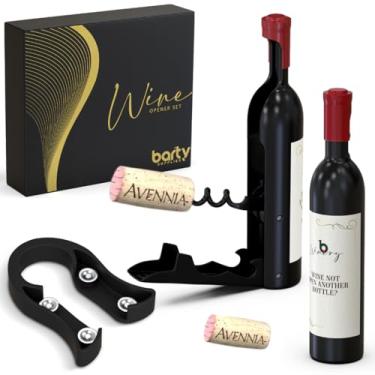 Imagem de Conjunto de abridor de vinho de – Conjunto de 2 abridores de garrafa de vinho magnéticos em forma de vinho com cortador de folha de vinho, abridor de vinho manual multifuncional