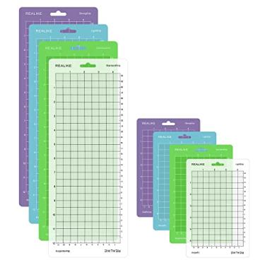 Imagem de REALIKE Tapete de corte compatível com Cricut Joy 11,4 cm x 12" (StandardGrip, LightGrip, StrongGrip 8 Mats), tapetes de corte adesivos variados para acessórios Joy