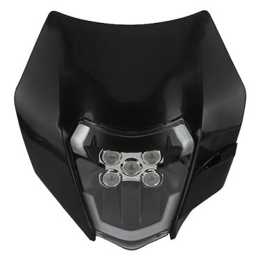 Imagem de PowerMotor Farol de LED Dirt Bike, kit universal de farol de motocicleta compatível com motocross Pit Bike Enduro ATV Supermoto 150 250 350 450 500 SX XCW EXC SXF XC SMC R 690 (preto)