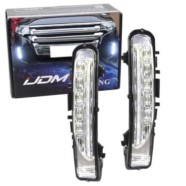 Imagem de iJDMTOY Luzes de LED Switchback para corrida diurna compatíveis com Ford Edge 11-14 com luzes de seta, conjunto de para-choque inferior OEM com (6) LED Xenon branco como DRL e (6) LED âmbar como seta