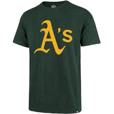 Imagem de Camiseta masculina MLB Imprint Match Team Color Primary Logo Word Mark, Oakland Athletics Green, XXG