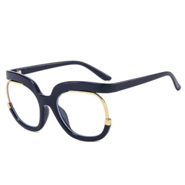 Imagem de Óculos femininos retrô redondos e leves, armação vintage de grandes dimensões, óculos transparentes, 3, tamanho único