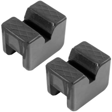 Imagem de Adaptador universal de almofada de suporte de bloco de borracha com moldura ranhurada protetor de carro para danos no peitoril do trilho para carro, soldas de beliscar, ponto de elevação