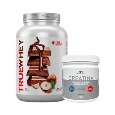 Imagem de Kit True Whey Hidrolisado e Isolado + Creatina 300g (837g, Chocolate com Avelã)