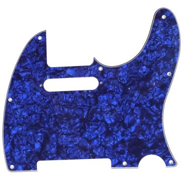 Imagem de Musiclily 8 Furos Escudo Tele Pickguard para Guitarra Fender EUA/Mexicana Made Telecaster Standard Estilo Moderno, 4 Camadas Azul Perolado