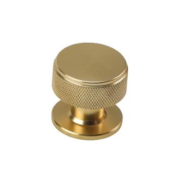 Imagem de Puxador de alumínio dourado com furo único, gaveta de guarda-roupa, botão redondo, móveis de armário de cozinha, maçaneta de porta pequena, decoração de casa, a25