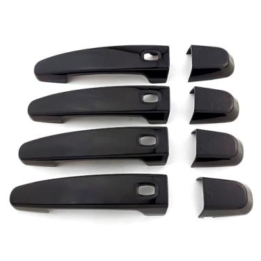 Imagem de Dakitita Acabamento da tampa da maçaneta externa para Chevrolet Chevy Equinox Traverse 2018-2023 2016 up Malibu 2014 Impala 2019 Blazer acessórios decoração com 4 furos sem chave inteligentes (preto