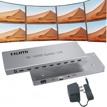 Imagem de Divisor HDMI 1×8 Distribuidor del replicador HDMI2.1 8K Splitter asequible Pantalla multimonitor 8K@60Hz Full Ultra-HD con EDID RS232 Botón de reposo Imagen 3D de ultra alta resolución 48Gbps et