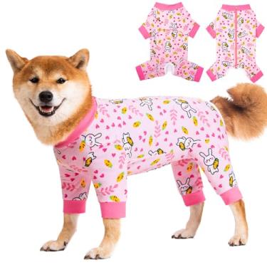 Imagem de Pupsooft Body para recuperação de cães pequenos, médios e grandes, macacão para animais de estimação após a cirurgia confortável para cães anti-lamber (grande, cenoura de coelho)