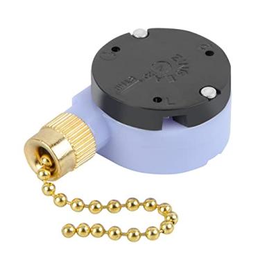 Imagem de ZE-228s Interruptor para ventilador de teto de 2 velocidades e 3 fios, lâmpadas de substituição, acessórios para ventilador de teto (corrente de latão)