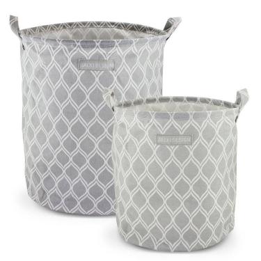 Imagem de Conjunto De Cesto Para Roupa M E G Cinza - Listrada