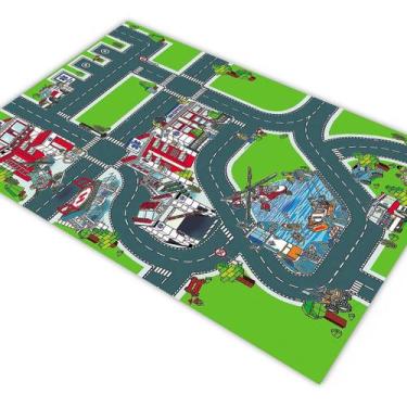 Imagem de Tapete Pista Carrinho Hotcars Ilustrada Hospital 1,4X1,0M - Plimshop