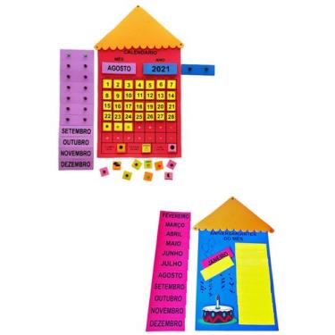 Imagem de Kit Painel Para Sala de Aula Calendário Aniversariante e Bem Vindos - 