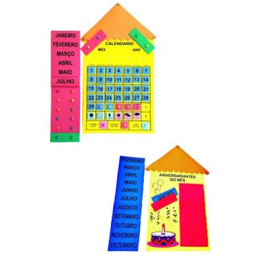 Imagem de Kit Painel Para Sala de Aula Calendário Aniversariante e Bem Vindos - 