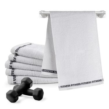 Imagem de Toalha de Academia Fitness Kit 6 Peças 90cm x 30cm - Dianelli, Branco