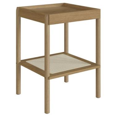 Imagem de Mesa Lateral Com Prateleira Pés Madeira Arlo A10 Hanover - Mpozenato, 