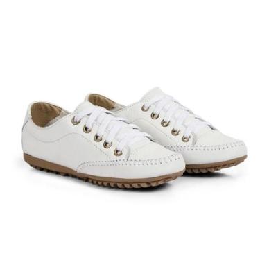 Imagem de Sapatênis sapato Feminino De Couro Confortável Branco médico enfermeir