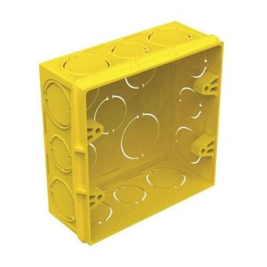 Imagem de Caixa de Luz 4x4 Quadrada Amarela Tigre, Amarelo