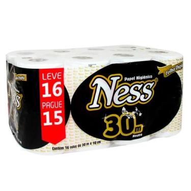 Imagem de Papel Higiênico Folha Dupla Leve 16 Pague 15 rolos de 30m Ness