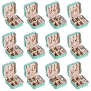 Imagem de Kit 12 Mini Porta Joias Bijuteria armazenamento de colar Anéis Estojo 