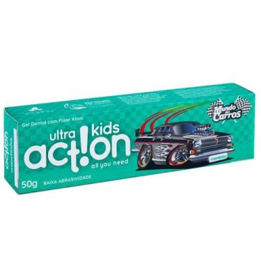 Imagem de Gel Dental Ultra Action Kids Mundo dos Carros Mentinha, 50g