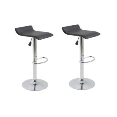 Imagem de Conjunto 2 Banquetas Alta Giratória com Altura Regulável Recouro Belo 