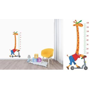 Imagem de Adesivo Régua de Crescimento Girafa de Patinete - Colakoala Adesivos