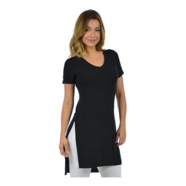 Imagem de Blusa Longa Longline Visco Tapa Bumbum Academia - Vesttuario, Preto, G