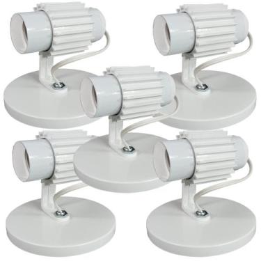 Imagem de Kit 5 Spots Com Aletados Branco para 1 lâmpada Direcionavel - CM GLASS