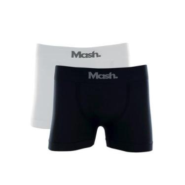 Imagem de Kit com 2 cuecas boxer mash 711.01, GG, Branco, Preto