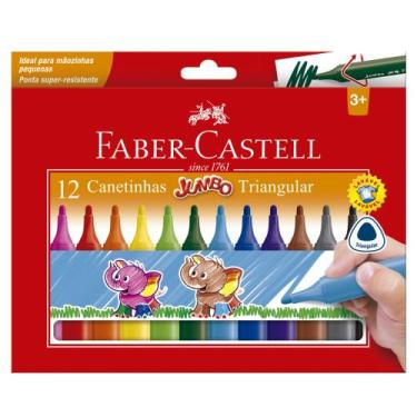 Imagem de Canetinha Hidrográfica JUMBO Triang 12Cores - Faber Castell