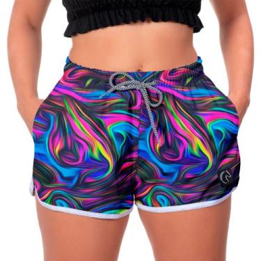 Imagem de Short Feminino Moda Praia Casual Confortável Soltinho Seca Rápido Dive