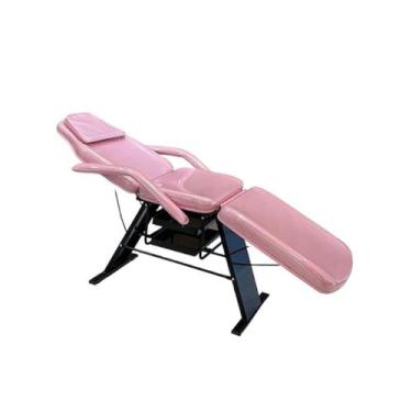 Imagem de Maca Fixa Luxo Estética com 2 Gavetas Rosa - MetalluxPE