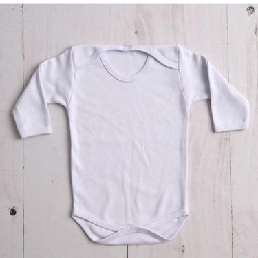 Imagem de Body bebê manga longa suedine 100% algodão - LETICIA CAT, Branco, RN