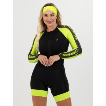 Imagem de Macaquinho De Ciclismo Feminino - Forro GEL - Manga Longa Impulse Amar