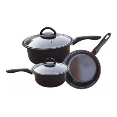 Imagem de Jogo Panelas 3 Peças Cerâmica Indução Cooktop Gás Elétrico - Royale